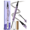 Vevivia Eyebrow Pen and Eyebrow Gel - Brow Pen 2-in-1 Eyebrow Pencils for Women with Micro-Fork Tip and Brow Gel Clear, Eyebrow Makeup for All-Day Defined, Fuller Brows, Dark Brown