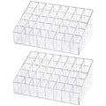 EXCEART Makeup Organizer Stand 2Pcs 40 Grids Lipsticks Holder Clear Acrylic Lipgloss Lipstick Organizer and Storage Display Case for Lip Gloss, Lipstick Tubes Makeup Organizer Shelf