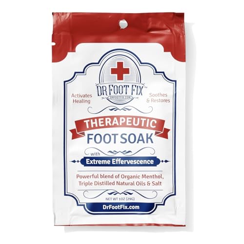 Therapeutic Foot Soak. Organic Tea Tree, Peppermint & Birch Oil. Helps Soak Toenail Fungus, Athletes Foot & Stubborn Foot Odor - Soothes Feet - Tingles for Hours (20 Pack Retail Box)