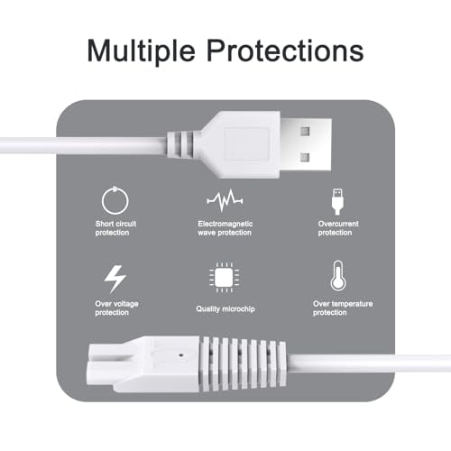 2Pcs Power Cord for Remington Smooth & Silky Electric Shaver WDF5030A, WDF4816NA, WDF4821US, WDF4825, Women¡¯s Shaver & Trimmer Replacement Charging Cable, White