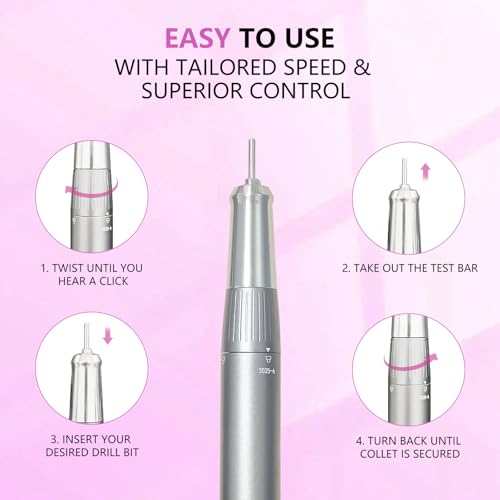 BETE Professional Nail Drill, 40000 RPM Cordless Electric Nail File Kit with 6 Bits, Rechargeable Efile for Acrylic Gel Nails Polishing, Manicure Tools for Salon Home Use, Rose Red