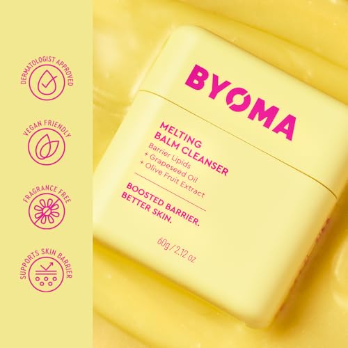 BYOMA Melting Balm Facial Cleanser - Buttery Soft Cleansing Balm for Skin Barrier Repair - Tri-Ceramide Face Wash for Sensitive Skin & All Skin Types - Deeply Hydrated Skin, No Oily Residue - 2.12 oz