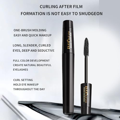 BLUE LOVE Black Telescopic Mascara - Long-Lasting, Waterproof, Non-Clumping Makeup for Effortless Beauty, Easy Removal, Flake-Free Formula for Daily Use
