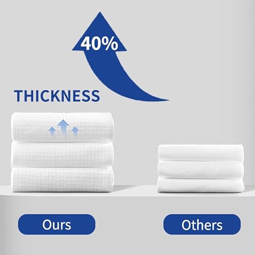 Face Towels, 50 Count (1 Pack) Soft & Durable Spa Facial Towels XL for Daily Skincare, Hygiene, Travel, Dry Makeup Remover Wipes- 100% Biodegradable, Vegan, Fragrance Free