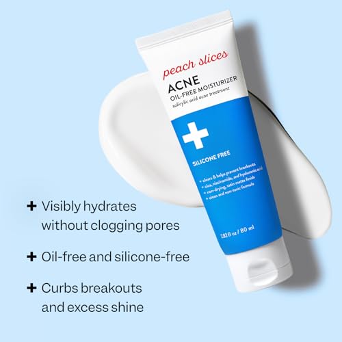 Peach Slices Oil-Free Moisturizer with 2% Salicylic Acid & Hyaluronic Acid - 2.82 oz with Niacinamide, Cica - Vegan, Cruelty Free Korean Skincare
