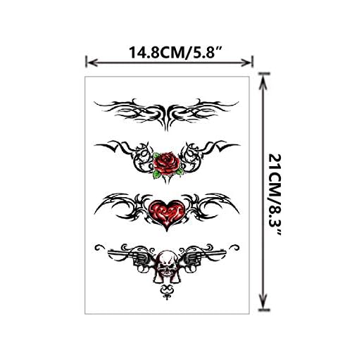 Flowers Butterfly Body Waist Waterproof Fake Temporary Tattoo Stickers Woman