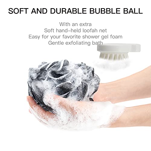 8Pack Bath Brush Set -Shower Loofah Sponge with Long Handled,Natural Loofah Exfoliating Back Scrubber for Shower, Luffa Pouf,Scalp Massager and 4 Hook,Back Scrubber for Shower for Men and Women