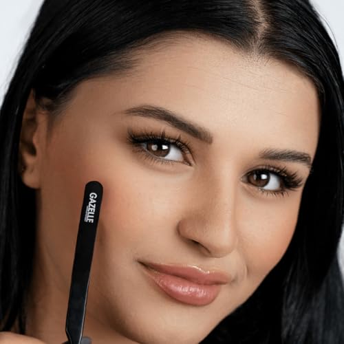 Gazelle Double Curve Precision Master Tweezers for eyelash extensions | Stainless Steel, Anti-Slip Grip for DIY Lashes & Lash Clusters, ? Eyelash Tweezers Ideal for Lash Clusters & Volume Lashes