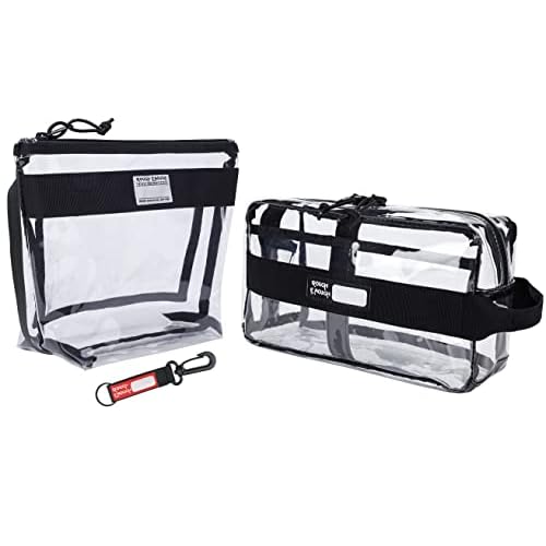 Rough Enough Clear Toiletry Bags for Traveling Toiletries Cosmetic Pouch Makeup Bags TSA Approved for Men and Women Travel