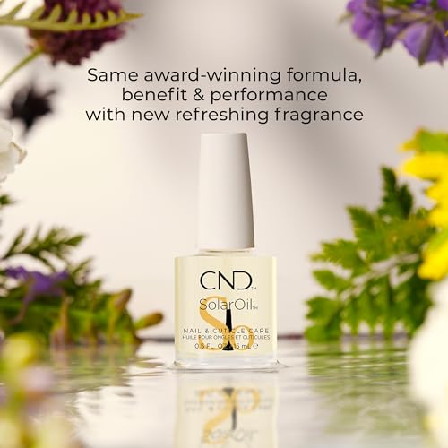 CND SolarOil Cuticle Oil, Natural Blend Of Jojoba, Vitamin E, Rice Bran and Sweet Almond Oils, Moisturizes and Conditions Skin, Pack Of 1, 0.125 fl oz