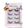 Profusion Cosmetics Empowered Butterfly Flutter Lashes 4 Pairs Eyelash Set ? Soft Wispy & Glitter False Lashes with Thin Flexible Band, Reusable & All-Day Comfortable Wear