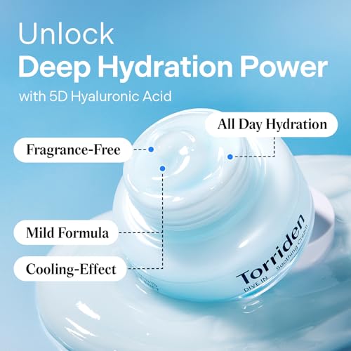 Torriden DIVE IN Serum 1.69 fl.oz. + Soothing Cream (Jar) 3.38 fl.oz. | Hyaluronic Acid Care Set | Deep Hydrating Skin Care to Get Glass Skin