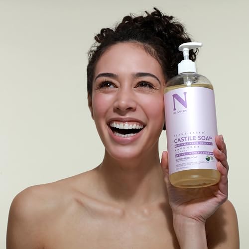 Dr. Natural Castile Liquid Soap, Lavender, 2 pc - Sulfate-Free, Paraben-Free, Cruelty-Free Multi-Purpose Soap with Shea Butter, Coconut Oil, Olive Oil