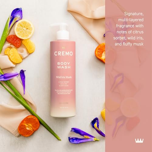 Cremo Wild Iris Musk Skin Moisturizing Body Wash for Women,Notes of Citrus Sorbet,Wild Iris,and Fluffy Musk,16 Fl Oz,(Pack of 2)