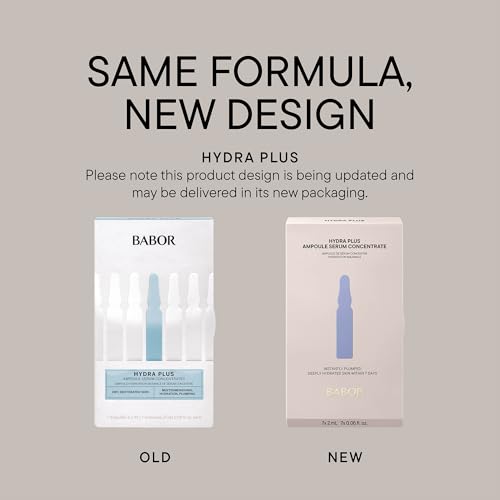 BABOR Hydra Plus Ampoule Concentrate, Moisturizing Skincare Capsule, Hyaluronic Acid Serum, Deeply Nourish to Plump and Smooth Skin, Anti Aging Serum 7 Day Treatment