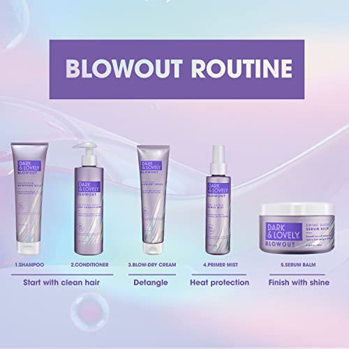 SoftSheen-Carson Interbeauty Dark&Lovely¢ç Heat Protectant&Hair Detangler Moisturizing Blowout Silky Slip Blow Dry Cream with Silk Protein,Shea Butter&Castor Oil for All Curl Types Blow Dry Cream 5oz