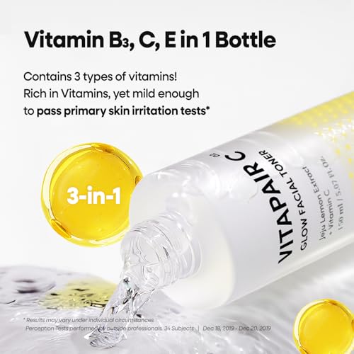 Nature Republic Vitapair C Glow Facial Toner | Hydrating Vitamin Toner with Niacinamide, for Radiance & Even Skin Tone, Non-Greasy, Korean Skincare, 150ml / 5.07 fl oz