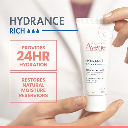 Av?ne Hydrance RICH Hydrating Cream, Daily Face Moisturizer, Soothes feelings of skin tightness & discomfort associated with dryness, Dry skin moisturizer, Non-Comedogenic, 1.3 Oz