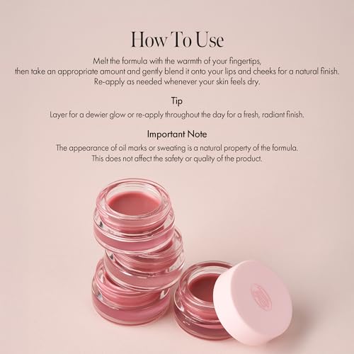 Rosy Glow Balm ? Hydrating & Illuminating Multi-Use Balm | Dewy Glowy Finish, Nourishing Tint | Vegan, Cruelty-Free Korean Lip & Cheek Care | 0.5oz