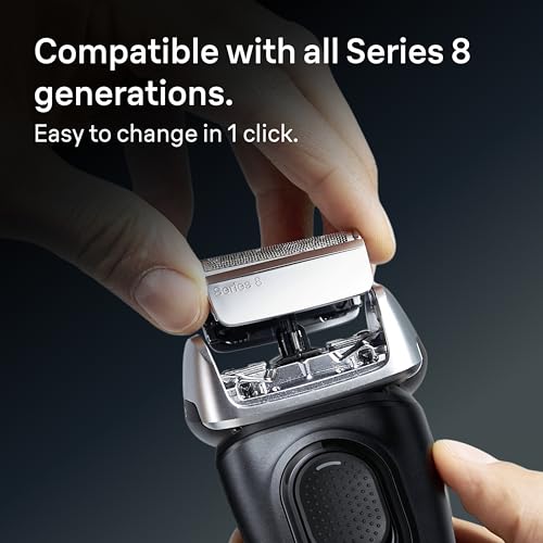 Braun Series 8 83M Electric Shaver Head Replacement Cassette, Silver