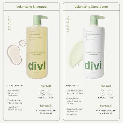 Divi Volumizing Shampoo for Women and Men - Lightweight Volume Shampoo for Fine Hair - Formulated to Cleanse, Nourish and Balance the Scalp