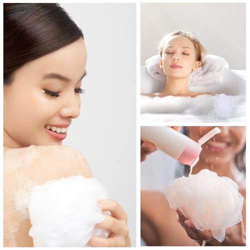 40 Pack Loofah Sponge Bath Sponge Shower Loofah Mesh Shower Ball Bath Pouf Wash Body Puff for Women Men