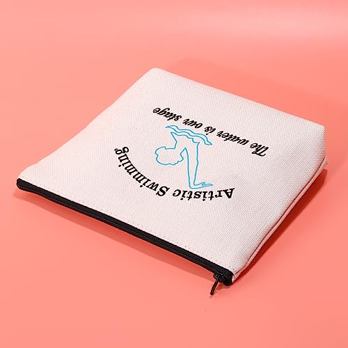 JXGZSO Artistic Swimming Makeup Bag Synchronized Swimming Gift Artistic Swimming The Water Is Our Stage Swimmer Toiletry Bag