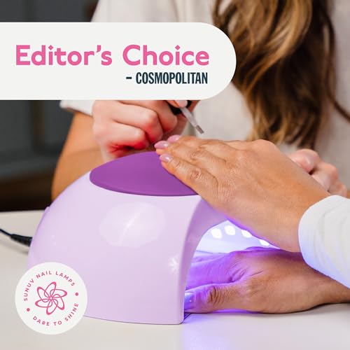 SUNUV 48W UV Light for Nails, 15ml Top and Base Coat Gel Polish Set Home and Salon Use SUN2C Purple