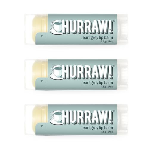 Hurraw! Earl Grey Lip Balm, 3 Pack: Organic, Certified Vegan, Cruelty and Gluten Free. Non-GMO, 100% Natural Ingredients. Bee, Shea, Soy and Palm Free. Made in USA