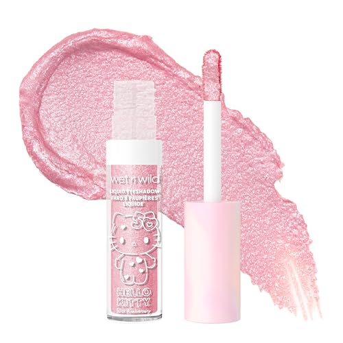 wet n wild Hello Kitty Liquid Eyeshadow, Smooth, Blendable, Shimmery Matte Bubblegum Pink Shade, Cruelty-Free & Vegan - Cheers!