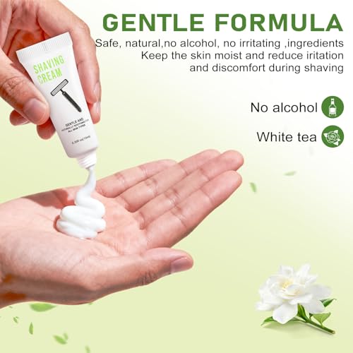 100 Shaving Cream Bulk Travel 10ml/0.35fl oz,Disposable Shaving Cream in Bulk Travel Shave Cream for Hotel Homeless,White Tea