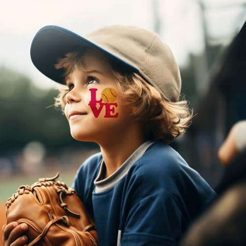 144 Pieces Softball Temporary Tattoos Stickers Softball Baseball Sports Themed Party Favors Supplies, Softball Tattoos for Girls Sporting Fans Softball Party Decorations (16 Styles)
