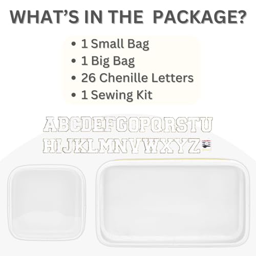 Personalized Travel Makeup Bag Set, 2PCS Toiletry Bag & 26 Chenille Letters, Elegant Skincare Bag, DIY Bridal Shower Gifts for Engagement Wedding (White)