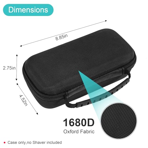 SLODE Hard Travel Case for Philips Norelco OneBlade QP2520 QP2530 QP2724 QP2834 QP2620 QP2630 QP1924 with Handle,Carrying Bag for Hybrid Electric Trimmer and Shaver (Black)