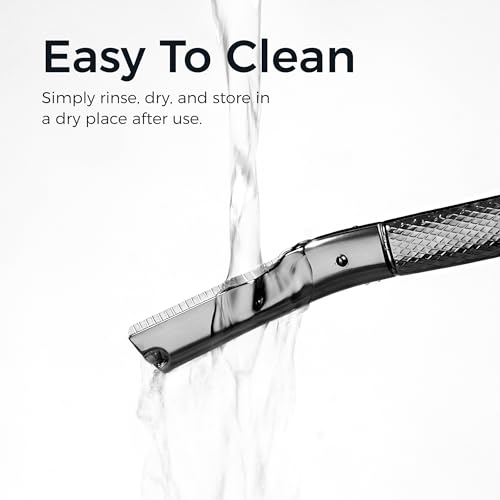 ZOMCHI Eyebrow Razor, Face Razors for Women&Men, Eyebrow Trimmer Shaper with Precision Cover,Facial Shaver with 6 Blades (Black)