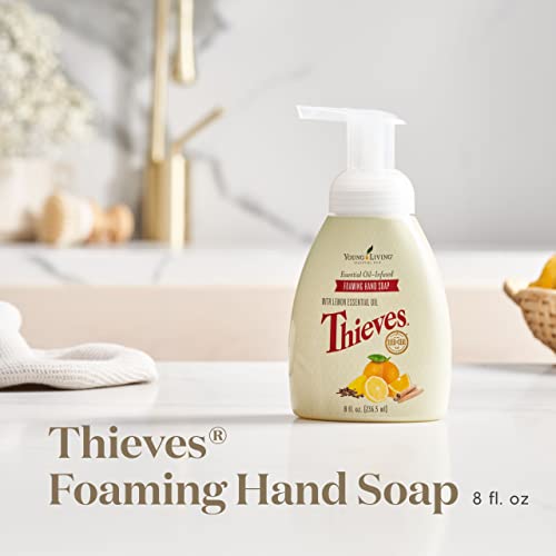 Young Living Thieves Foaming Hand Soap 8 fl oz, Pack of 2 - Essential Oils - Gentle Cleansing, Refreshing Aroma, Powerful Moisturizers for Dry Skin, Hygienic Hands, Anti-bacteria