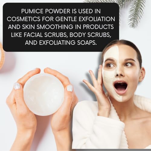100% Natural Pumice Powder 0.5 LBS for Facial Masks, Skin Exfoliation, Soap Making and other cosmetic formulations