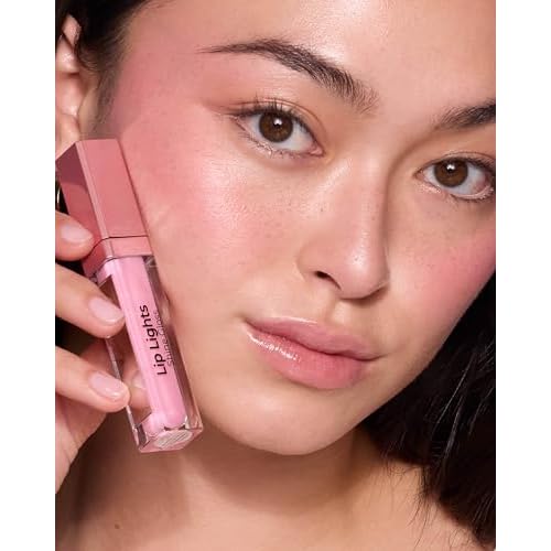 MCoBeauty - Lip Lights Shine Gloss - Clear Lip Gloss - High Shine Glass-Like Finish with Built-In LED Light & Mirror - Moisturising Lightweight - Face Makeup