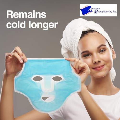Skin Care Face Mask Ice Pack - Cold Face Ice Mask with Straps, Ice Mask for Face, Flexible and Reusable Cooling Face Mask and Eye Mask for Removing Puffiness and Tightening Pores