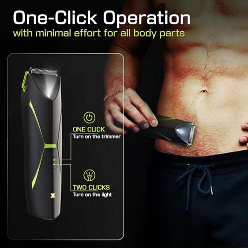 Electric Body Hair Trimmer for Men: Manscape Cordless Ball Body Shaver with Ceramic Blade Waterproof Pubic Hair Groomer Manscaping Rechargeable Wet/Dry Grooming Use for Chest Groin Legs Armpits Travel
