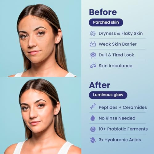 FACETORY Dewy Night Sleeping Mask ? Hydrating Overnight Face Mask with Probiotic Ferments, Peptides, and Hyaluronic Acid ? Fragrance-Free K-Beauty Skincare, 50 ml