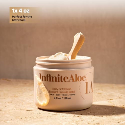 InfiniteAloe Baby Soft Scrub, Aloe Vera Based Face and Body Scrub ? Exfoliating and Moisturizing ? 4oz.