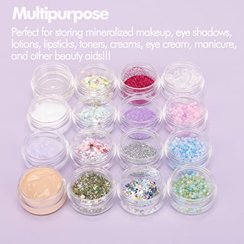3 Gram Sample Containers With Lids, 200 Count Tiny Jars, Empty Lip Balm, Mini Cosmetic Containers, Makeup Travel With Labels, Mini Disposable Spatulas