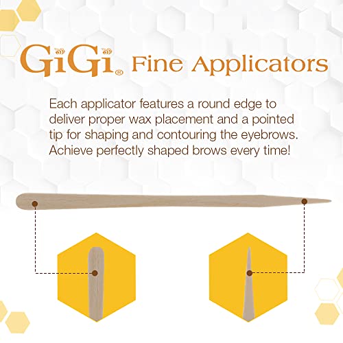 GiGi Eyebrow Wax Sticks for Hair Removal ? Small, Fine Applicator Stick, Wooden Waxing Sticks for Face & Eyebrows, 100 ct