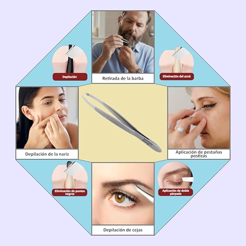 Made in Solingen, Germany APEXAY Professional Tweezers (Stainless Steel) ? Multi-Purpose High-Precision Tweezers for Eyebrows, Hair Removal, and Crafts (Slant Tipped - Normal Mouth)