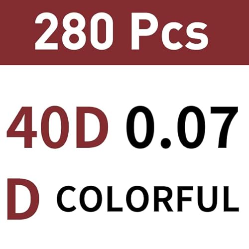 Lash Clusters Colored DIY Eyelash Extensions 280 Clusters Lashes 40D-D-13mm LASH 7 Color Mix Volume Eyelash Clusters Wispy Individual Lashes Cluster DIY at Home(7MIX,40D-D-13mm)