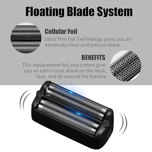 2 Pack Shaver Replacement Foil and Cutter£¬Compatible with BaBylissPRO FXONE BlackFX Double Foil Stick Shaver,Black
