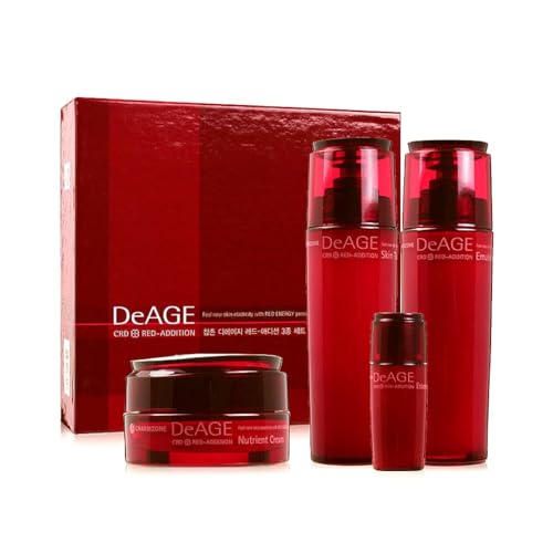 CHARMZONE DeAge Red Addition Korean Skincare Set of 3 ? Anti-Aging Red Wine Face Care with Toning Water, Emulsion & Cream ? Hydrating, Nourishing, Gift-Ready (10.98 fl. oz)