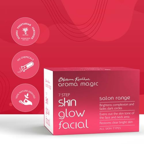 Aroma Magic Skin Glow Facial Kit - Multi Use | 7 Steps Skincare Set | Reduces Dark Circles | Gently Removes Dead Skin | Restores Clear & Radiant Skin