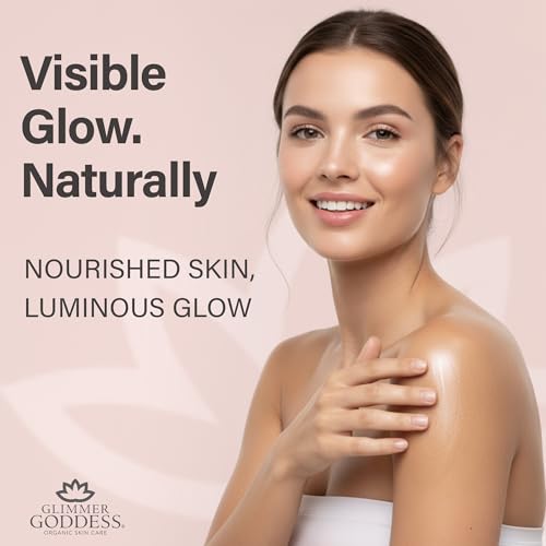 Glimmer Goddess Shimmer Body Butter with Organic Whipped Shea Butter for Hydration, Moisturizing & Silky Natural Glow - Bronze Subtle, 2 oz